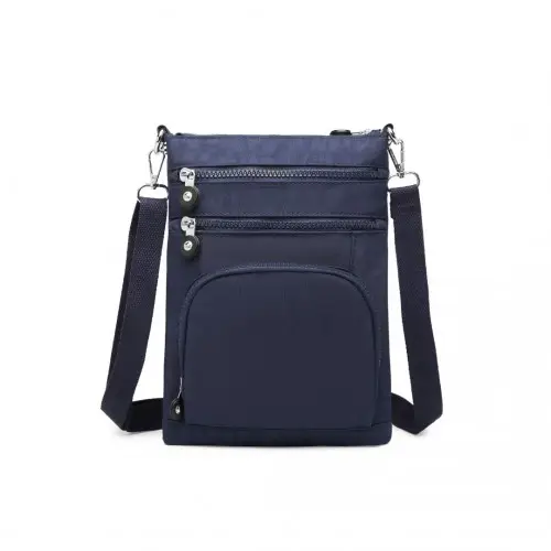 EB2228 - Kono Casual Multi Pocket RFID Blocking Cross body Bag - Navy by All Mart Bristol Ltd