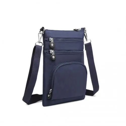 EB2228 - Kono Casual Multi Pocket RFID Blocking Cross body Bag - Navy by All Mart Bristol Ltd