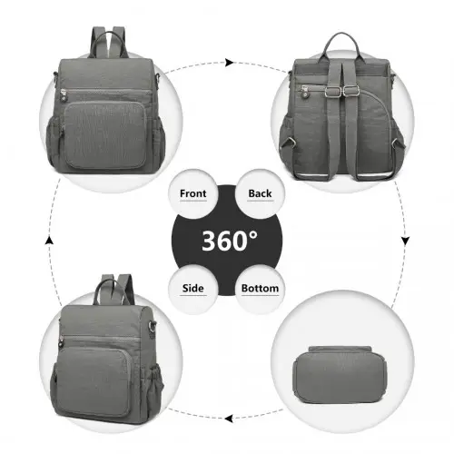 EH2107 - Kono Multi Way Anti-theft Waterproof Backpack Shoulder Bag - Grey by All Mart Bristol Ltd