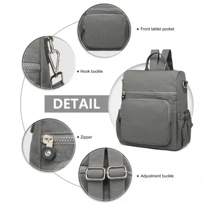 EH2107 - Kono Multi Way Anti-theft Waterproof Backpack Shoulder Bag - Grey by All Mart Bristol Ltd