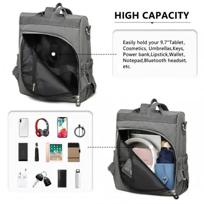 EH2107 - Kono Multi Way Anti-theft Waterproof Backpack Shoulder Bag - Grey by All Mart Bristol Ltd