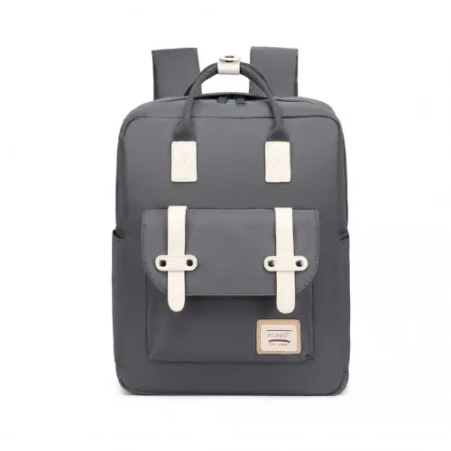 EB2211 - Kono Casual Daypack Lightweight Backpack Travel Bag - Grey by All Mart Bristol Ltd