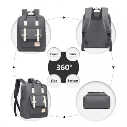 EB2211 - Kono Casual Daypack Lightweight Backpack Travel Bag - Grey by All Mart Bristol Ltd