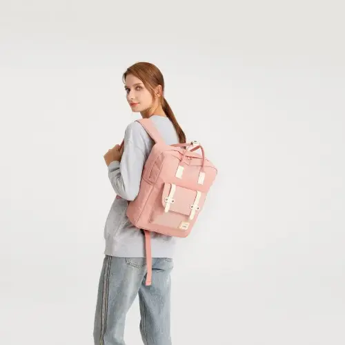 EB2211 - Kono Casual Daypack Lightweight Backpack Travel Bag - Pink by All Mart Bristol Ltd