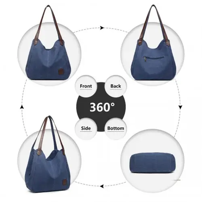 EB2040L - Kono Canvas Shoulder Tote Bag - Navy by All Mart Bristol Ltd