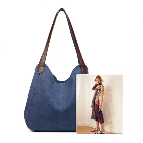 EB2040L - Kono Canvas Shoulder Tote Bag - Navy by All Mart Bristol Ltd