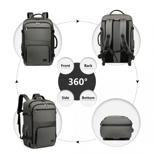 EM2207 - Kono Multifunctional Portable Travel Backpack Cabin Luggage Bag - Grey by All Mart Bristol Ltd