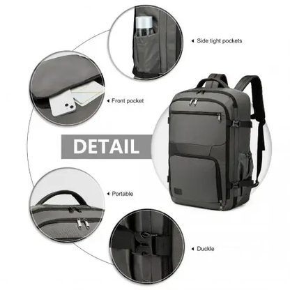 EM2207 - Kono Multifunctional Portable Travel Backpack Cabin Luggage Bag - Grey by All Mart Bristol Ltd