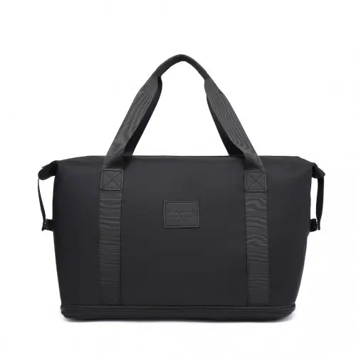 EA2212 - Kono Two Pieces Expandable Durable Waterproof Travel Duffel Bag Set - Black by All Mart Bristol Ltd