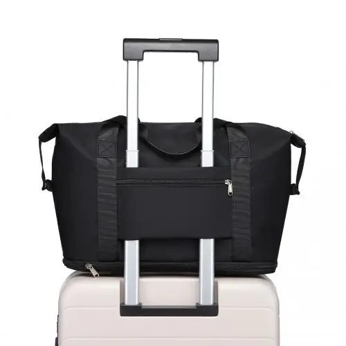 EA2212 - Kono Two Pieces Expandable Durable Waterproof Travel Duffel Bag Set - Black by All Mart Bristol Ltd