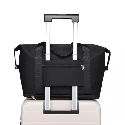 EA2212 - Kono Two Pieces Expandable Durable Waterproof Travel Duffel Bag Set - Black by All Mart Bristol Ltd
