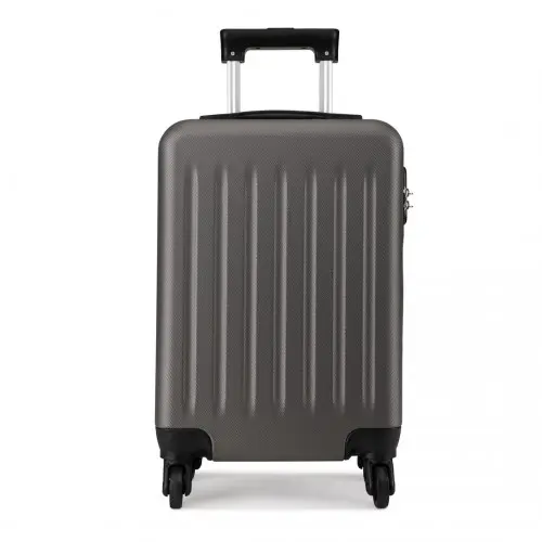 K1872L - Kono 19 Inch ABS Hard Shell Carry On Luggage 4 Wheel Spinner Suitcase - Grey by All Mart Bristol Ltd