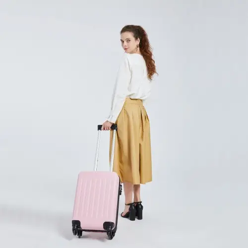 K1872L - Kono 19 Inch ABS Hard Shell Carry On Luggage 4 Wheel Spinner Suitcase - Grey by All Mart Bristol Ltd