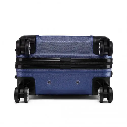 K1871-1L - Kono ABS Sculpted Horizontal Design 3 Piece Suitcase Set - Navy Blue by All Mart Bristol Ltd