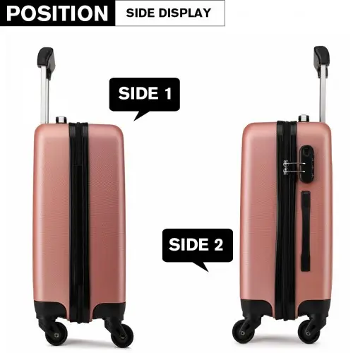 K1872L - Kono 24 Inch ABS Hard Shell Luggage 4 Wheel Spinner Suitcase - Nude by All Mart Bristol Ltd