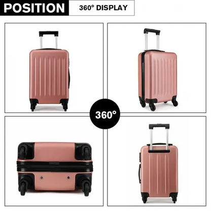 K1872L - Kono 24 Inch ABS Hard Shell Luggage 4 Wheel Spinner Suitcase - Nude by All Mart Bristol Ltd