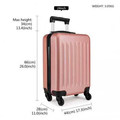 K1872L - Kono 24 Inch ABS Hard Shell Luggage 4 Wheel Spinner Suitcase - Nude by All Mart Bristol Ltd