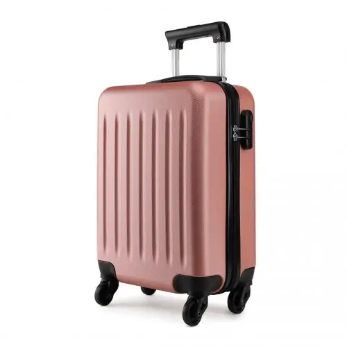 K1872L - Kono 19 Inch ABS Hard Shell Carry On Luggage 4 Wheel Spinner Suitcase - Nude by All Mart Bristol Ltd