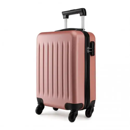 K1872L - Kono 19 Inch ABS Hard Shell Carry On Luggage 4 Wheel Spinner Suitcase - Nude by All Mart Bristol Ltd