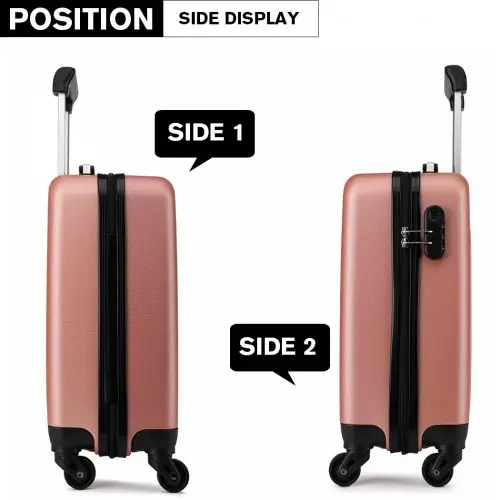 K1872L - Kono 19 Inch ABS Hard Shell Carry On Luggage 4 Wheel Spinner Suitcase - Nude by All Mart Bristol Ltd