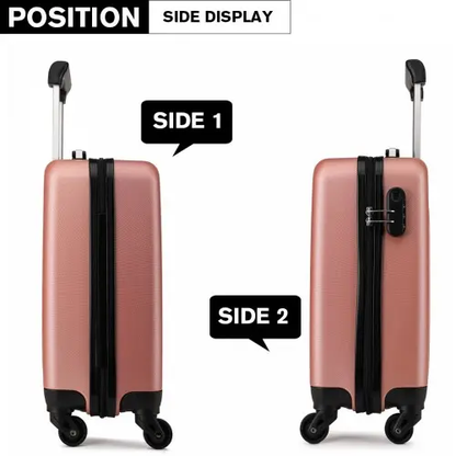 K1872L - Kono 19 Inch ABS Hard Shell Carry On Luggage 4 Wheel Spinner Suitcase - Nude by All Mart Bristol Ltd