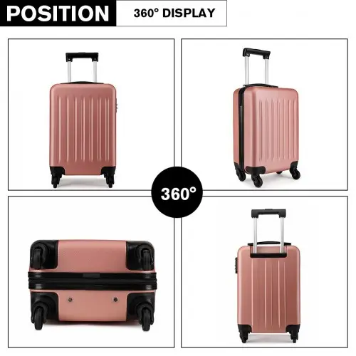K1872L - Kono 19 Inch ABS Hard Shell Carry On Luggage 4 Wheel Spinner Suitcase - Nude by All Mart Bristol Ltd