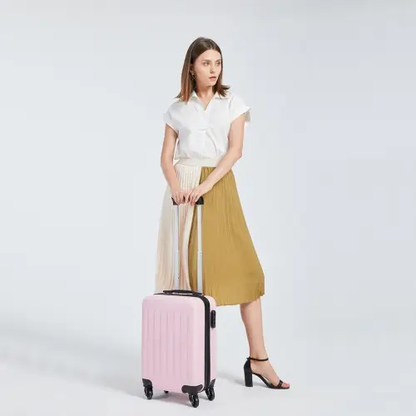 K1872L - Kono 19 Inch ABS Hard Shell Carry On Luggage 4 Wheel Spinner Suitcase - Nude by All Mart Bristol Ltd