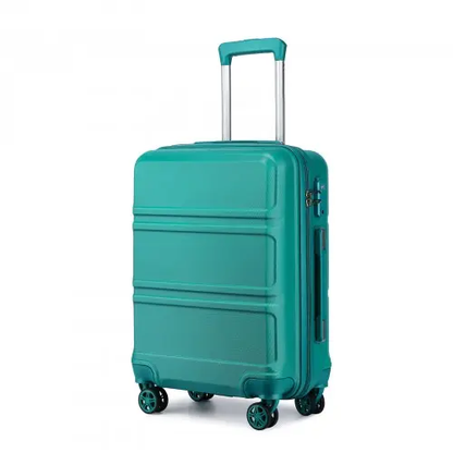K1871-1L - Kono ABS 20 Inch Sculpted Horizontal Design Cabin Luggage - Teal by All Mart Bristol Ltd