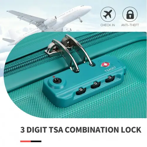 K1871-1L - Kono ABS 20 Inch Sculpted Horizontal Design Cabin Luggage - Teal by All Mart Bristol Ltd