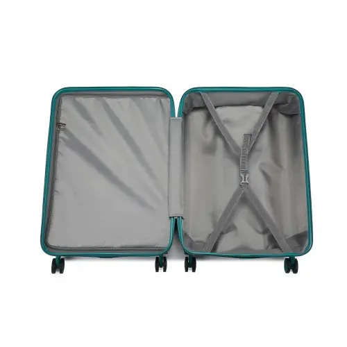 K1871-1L - Kono ABS 20 Inch Sculpted Horizontal Design Cabin Luggage - Teal by All Mart Bristol Ltd