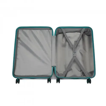 K1871-1L - Kono ABS 20 Inch Sculpted Horizontal Design Cabin Luggage - Teal by All Mart Bristol Ltd