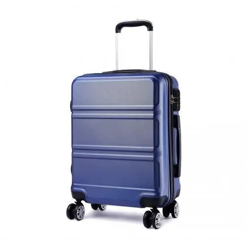 K1871-1L - Kono ABS 24 Inch Sculpted Horizontal Design Suitcase - Navy Blue by All Mart Bristol Ltd