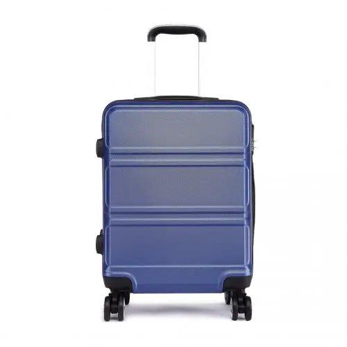 K1871-1L - Kono ABS 24 Inch Sculpted Horizontal Design Suitcase - Navy Blue by All Mart Bristol Ltd