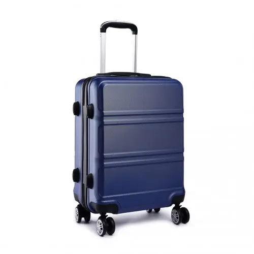 K1871-1L - Kono ABS 24 Inch Sculpted Horizontal Design Suitcase - Navy Blue by All Mart Bristol Ltd