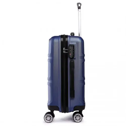 K1871-1L - Kono ABS 24 Inch Sculpted Horizontal Design Suitcase - Navy Blue by All Mart Bristol Ltd