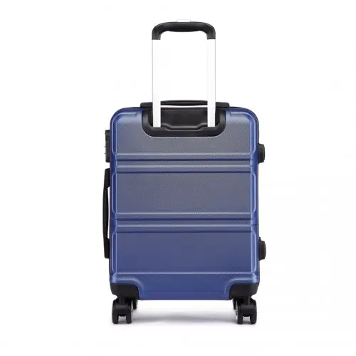 K1871-1L - Kono ABS 24 Inch Sculpted Horizontal Design Suitcase - Navy Blue by All Mart Bristol Ltd