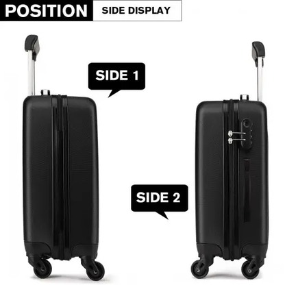 K1872L - Kono 24 Inch ABS Hard Shell Luggage 4 Wheel Spinner Suitcase - Black by All Mart Bristol Ltd