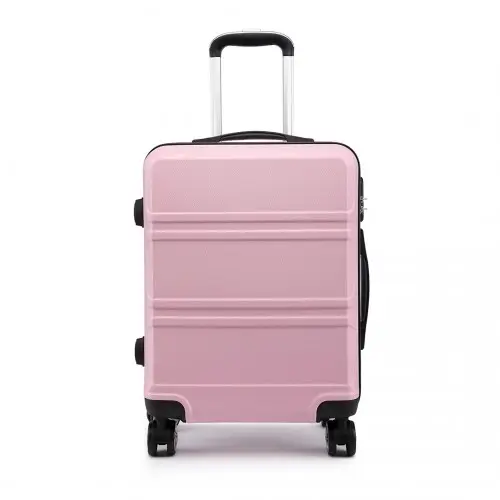 K1871-1L - Kono ABS 24 Inch Sculpted Horizontal Design Suitcase - Pink by All Mart Bristol Ltd