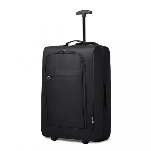 K1873-2 - Kono CABIN SIZE SOFT SHELL HAND LUGGAGE - BLACK by All Mart Bristol Ltd