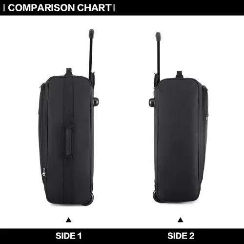 K1873-2 - Kono CABIN SIZE SOFT SHELL HAND LUGGAGE - BLACK by All Mart Bristol Ltd