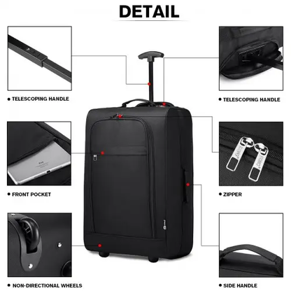 K1873-2 - Kono CABIN SIZE SOFT SHELL HAND LUGGAGE - BLACK by All Mart Bristol Ltd