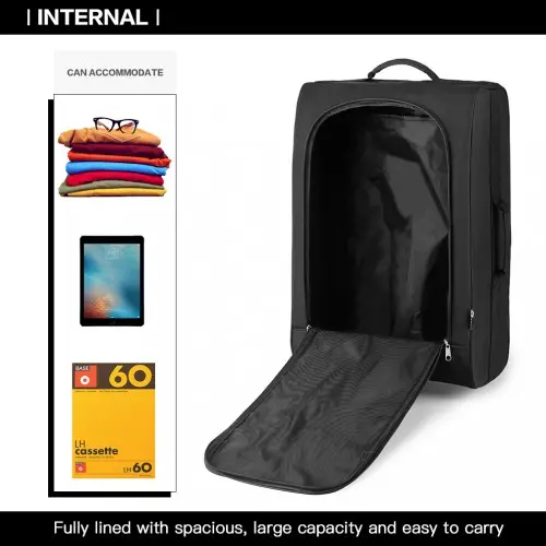 K1873-2 - Kono CABIN SIZE SOFT SHELL HAND LUGGAGE - BLACK by All Mart Bristol Ltd