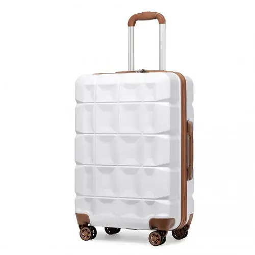 K2292L - Kono 28 Inch Lightweight Hard Shell ABS Suitcase With TSA Lock - White by All Mart Bristol Ltd