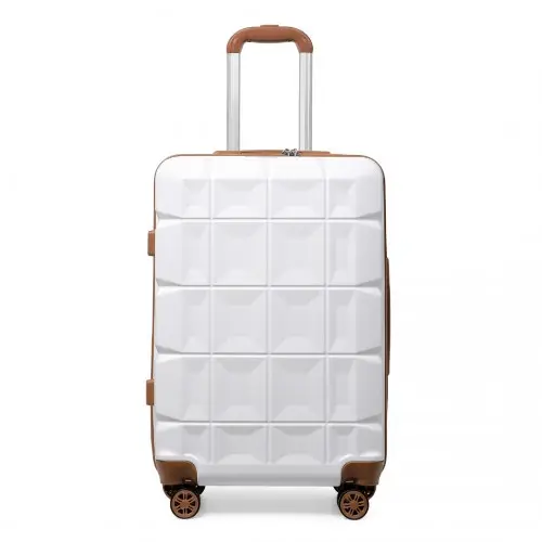 K2292L - Kono 28 Inch Lightweight Hard Shell ABS Suitcase With TSA Lock - White by All Mart Bristol Ltd