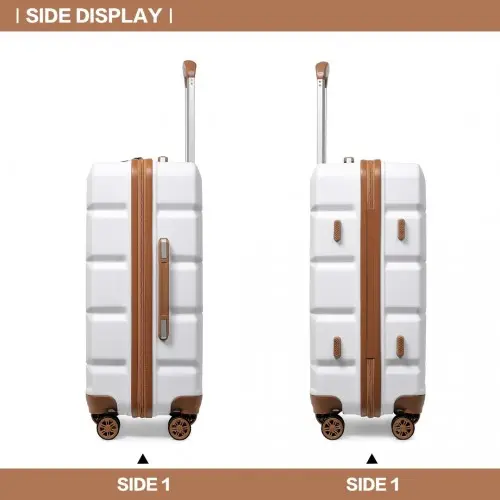K2292L - Kono 28 Inch Lightweight Hard Shell ABS Suitcase With TSA Lock - White by All Mart Bristol Ltd
