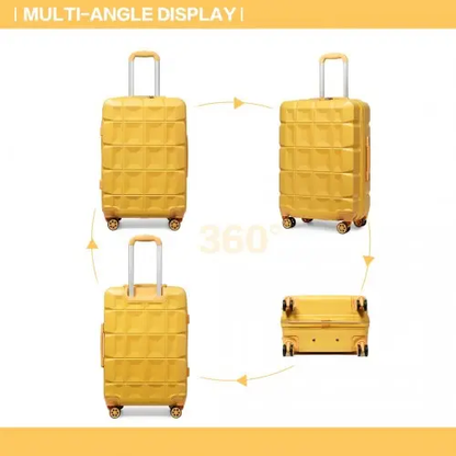 K2292L - Kono 24 Inch Lightweight Hard Shell ABS Suitcase With TSA Lock - Yellow by All Mart Bristol Ltd