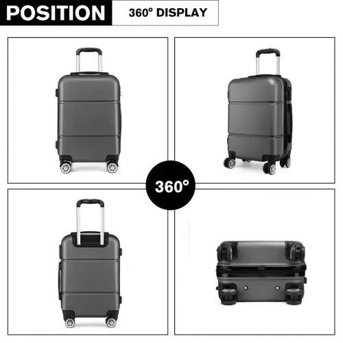 K1995L - Kono Hard Shell ABS Carry On Suitcase 20 Inch - Grey by All Mart Bristol Ltd