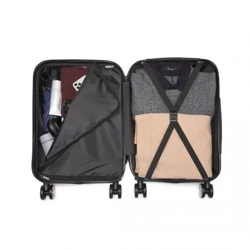 K1995L - Kono Hard Shell ABS Carry On Suitcase 20 Inch - Grey by All Mart Bristol Ltd