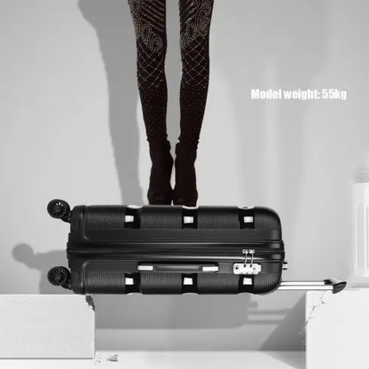 K2092L - Kono 20 Inch Bright Hard Shell PP Carry-On Suitcase In Cabin Size - Black by All Mart Bristol Ltd