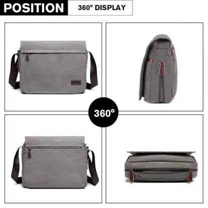 LB1925 - Kono Classic Expanding Messenger Bag - Grey by All Mart Bristol Ltd